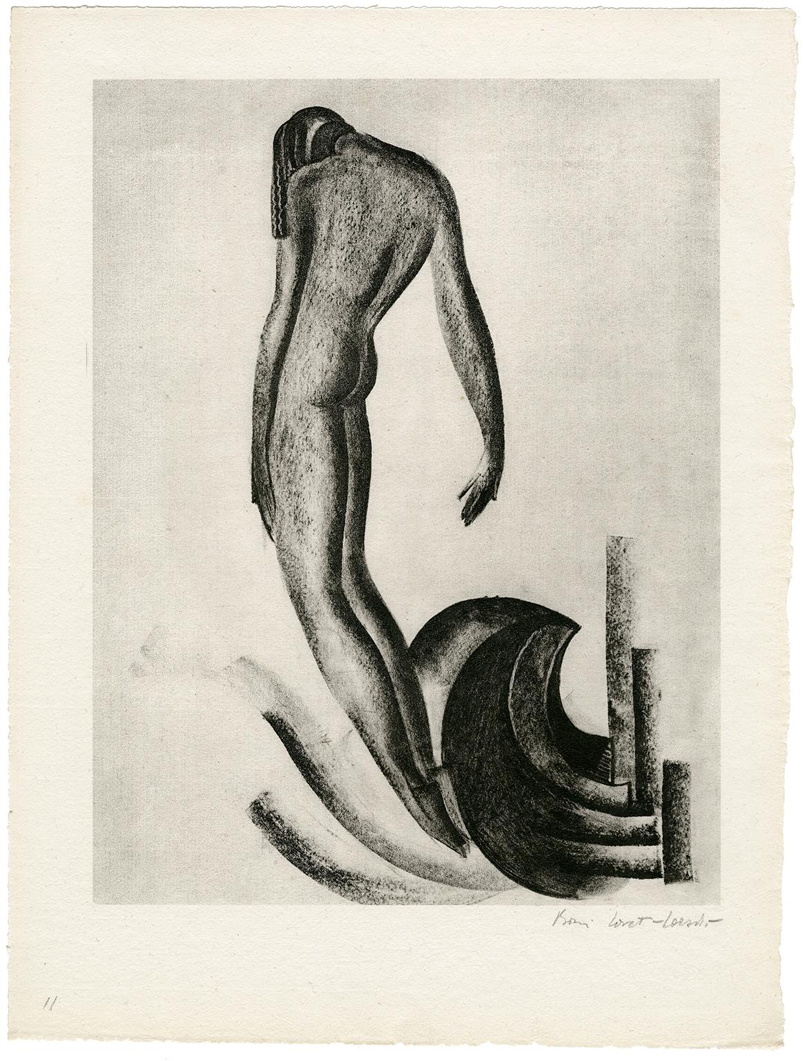 Untitled (Nude with Wave) - Print by Boris Lovet-Lorski