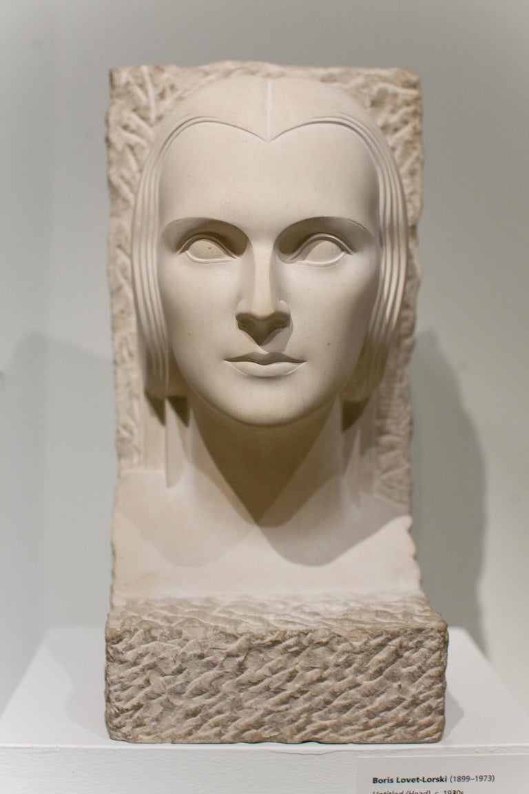 Boris LovetLorski Boris LovetLorski Limestone Art Deco Head, circa