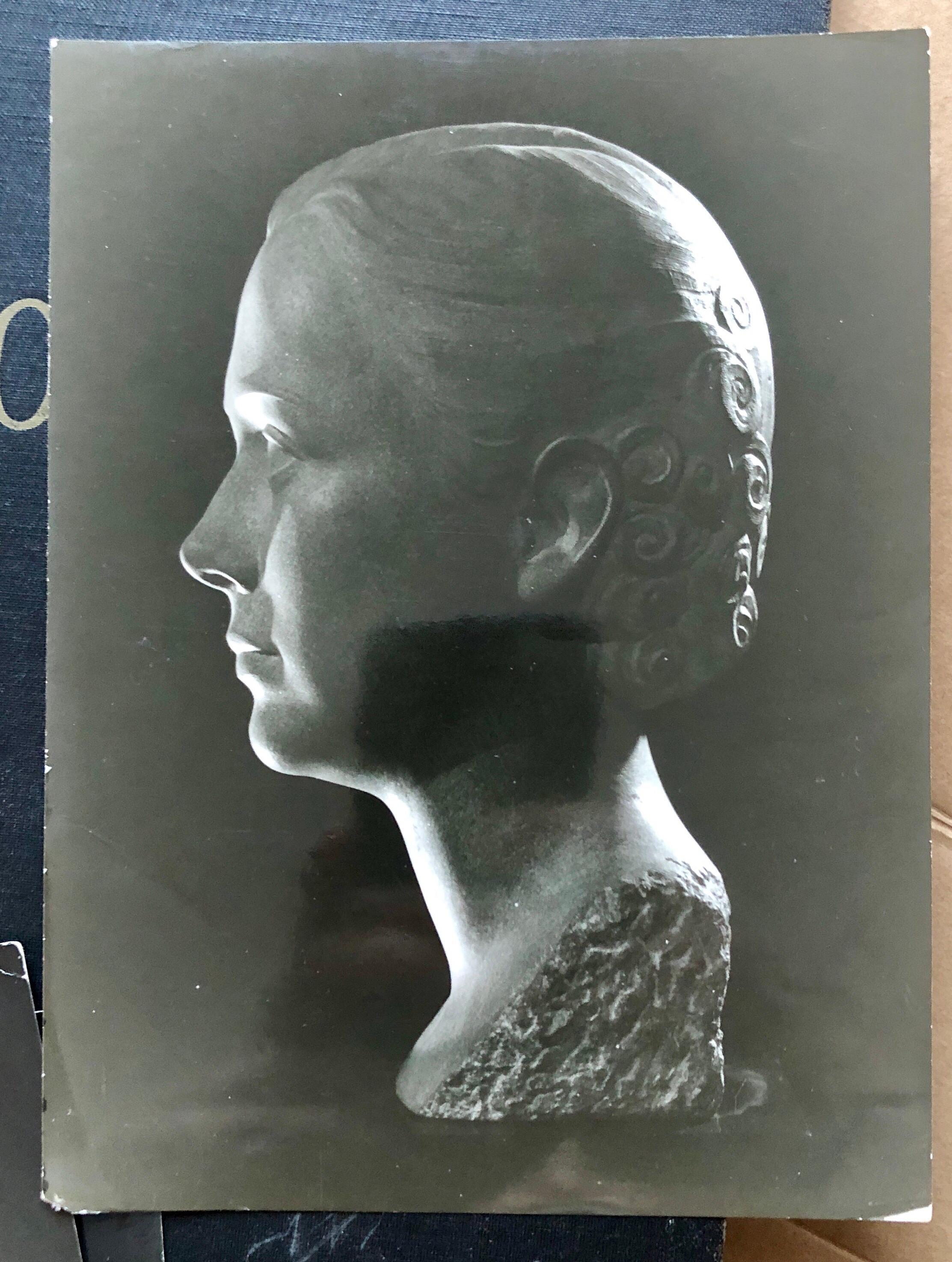 Sculpture Art Déco - Tête de Flapper Womans Head Xenozane en marbre 10