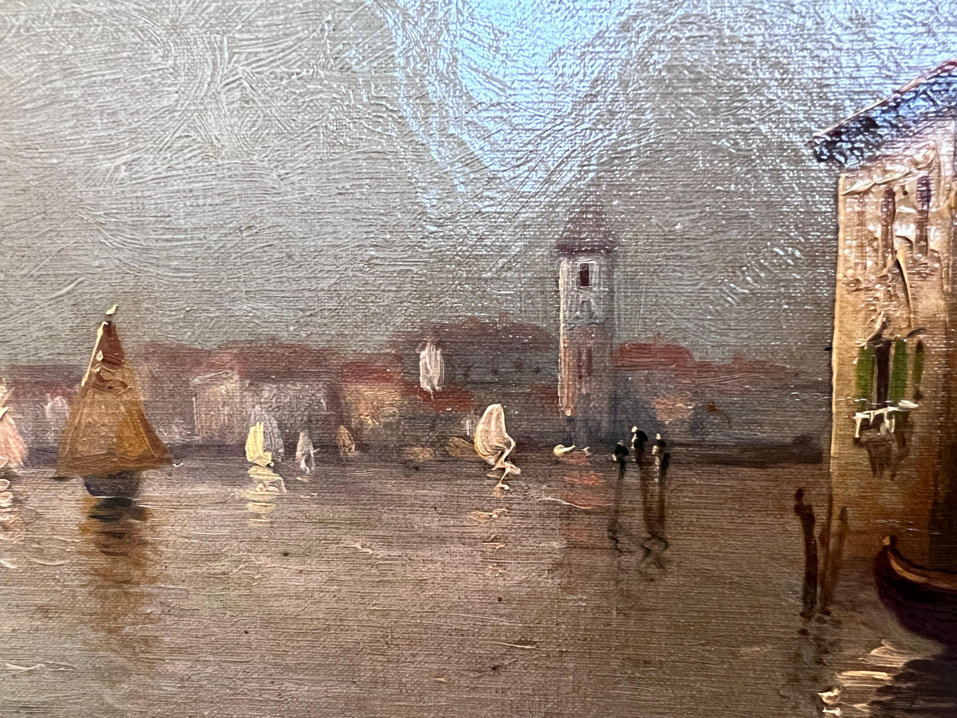 Boris Major (Russo-Americano 1876 - 1951) Pittura originale O/C, Venezia Italia in vendita 9