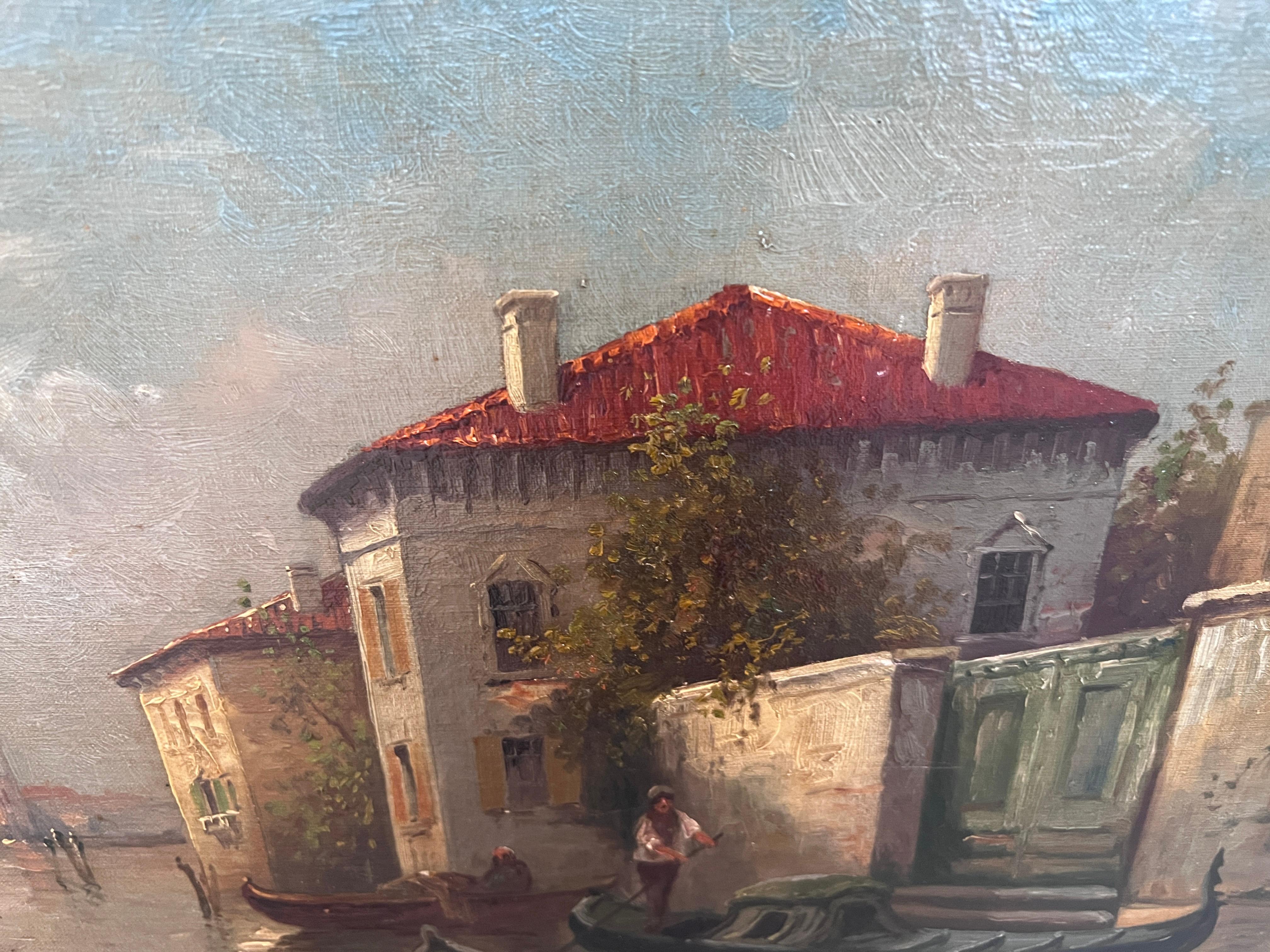Boris Major (Russo-Americano 1876 - 1951) Pittura originale O/C, Venezia Italia in vendita 2