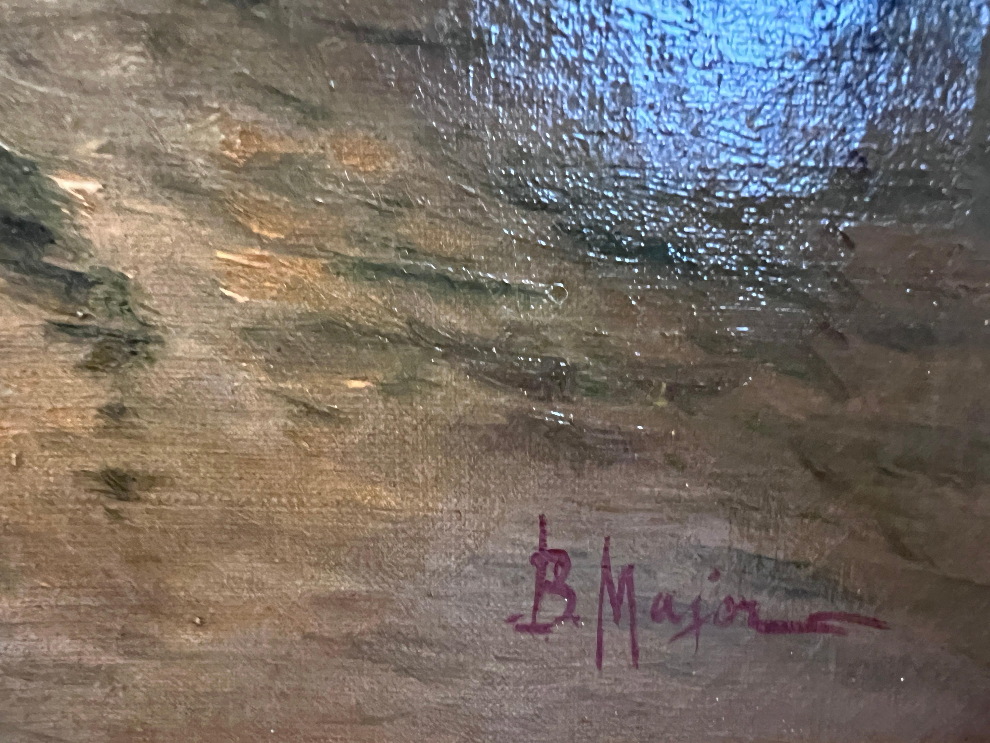 Boris Major (Russo-Americano 1876 - 1951) Pittura originale O/C, Venezia Italia in vendita 4