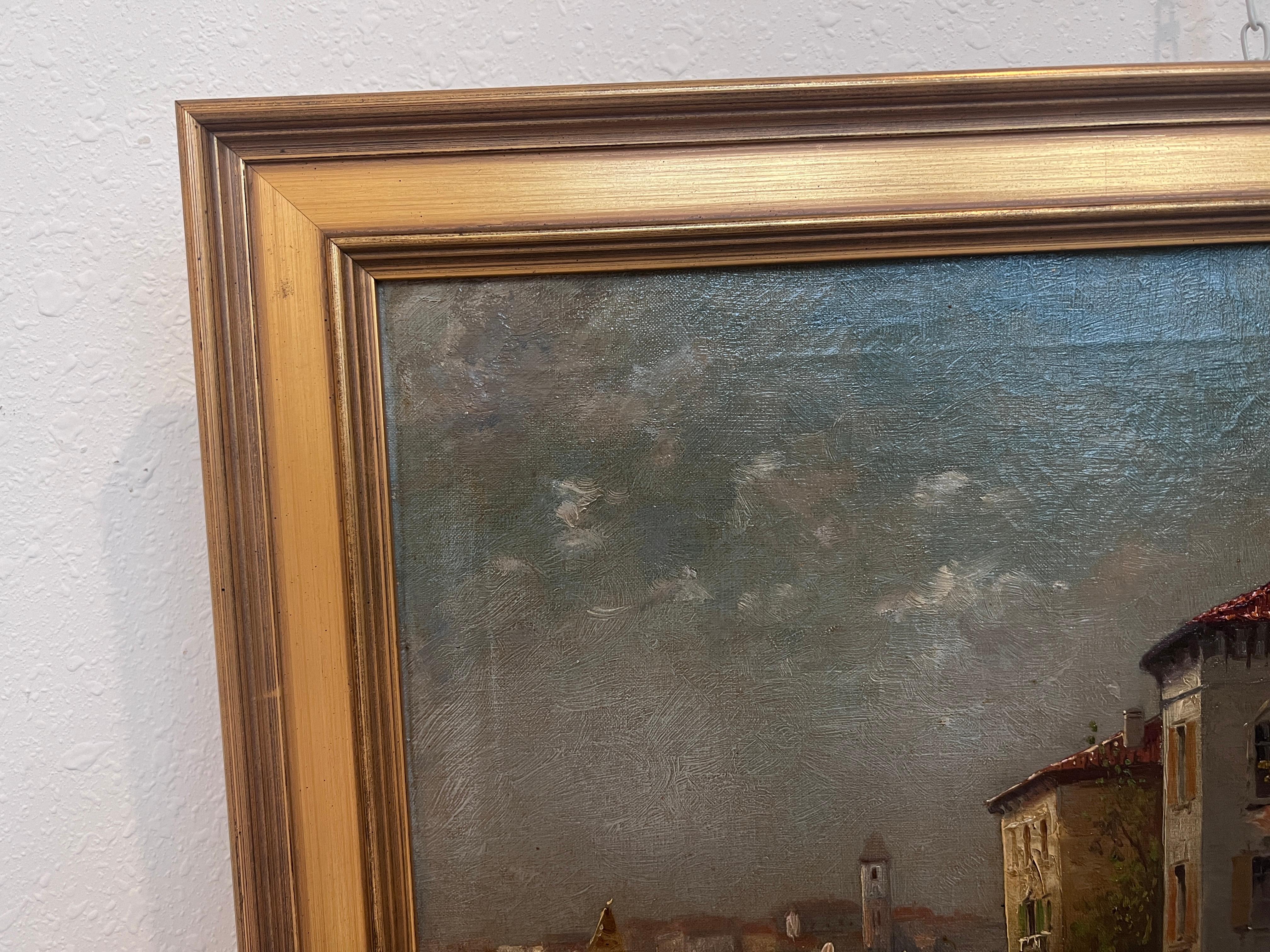 Boris Major (Russo-Americano 1876 - 1951) Pittura originale O/C, Venezia Italia in vendita 6