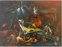"Cave Drama" Abstract Surrealism, Surrealist landscape, Modernism