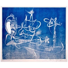 Boris Margo "Luminaries" 1946 Original Abstract Expressionist Print