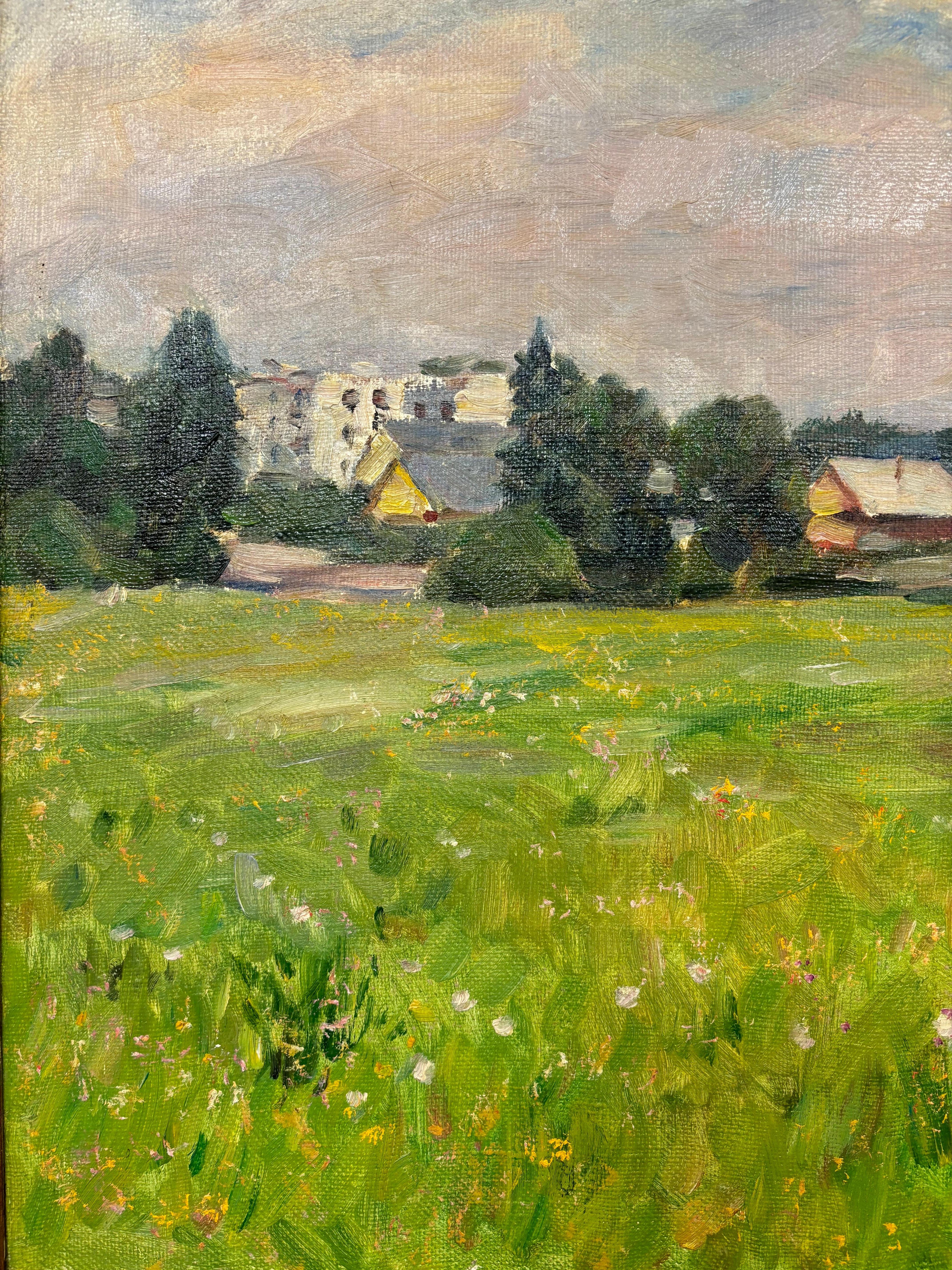 « Paintaggio » Olio su tela cm. 60 x 52  1990 - Post-impressionnisme Painting par Boris Mikhailovich Lavrenko