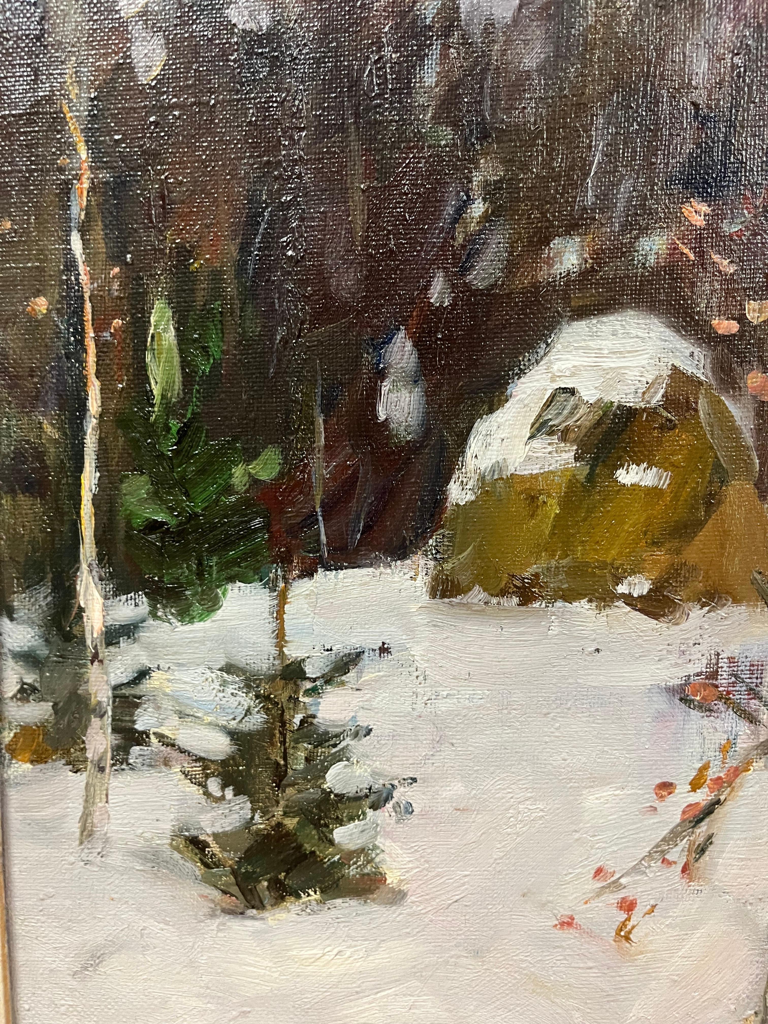 Nevicata nel bosco, Luce invernale, Bianco