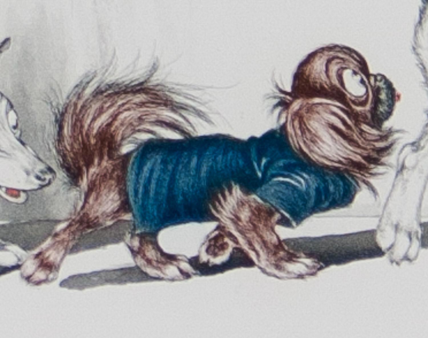 La Queue (Join the Queue) Naughty Dogs of Paris von O'Klein (Sonstige Kunststile), Print, von Boris O'Klein