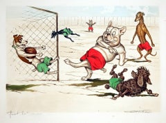 Vintage Canine Soccer Match