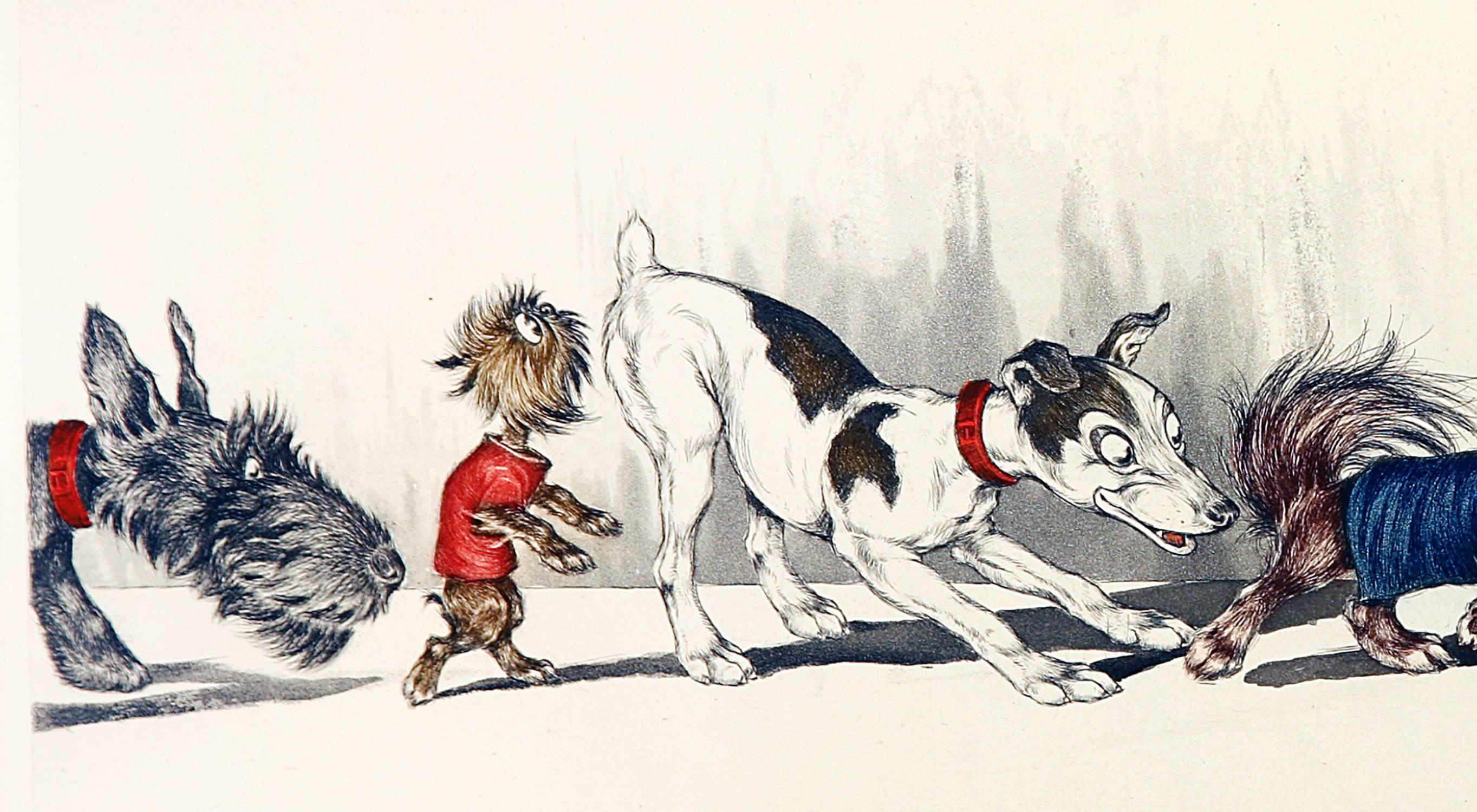 The Best Gift - Dog Sniff Parade, Fun Gift for Dog Lovers - Print by Boris O'Klein