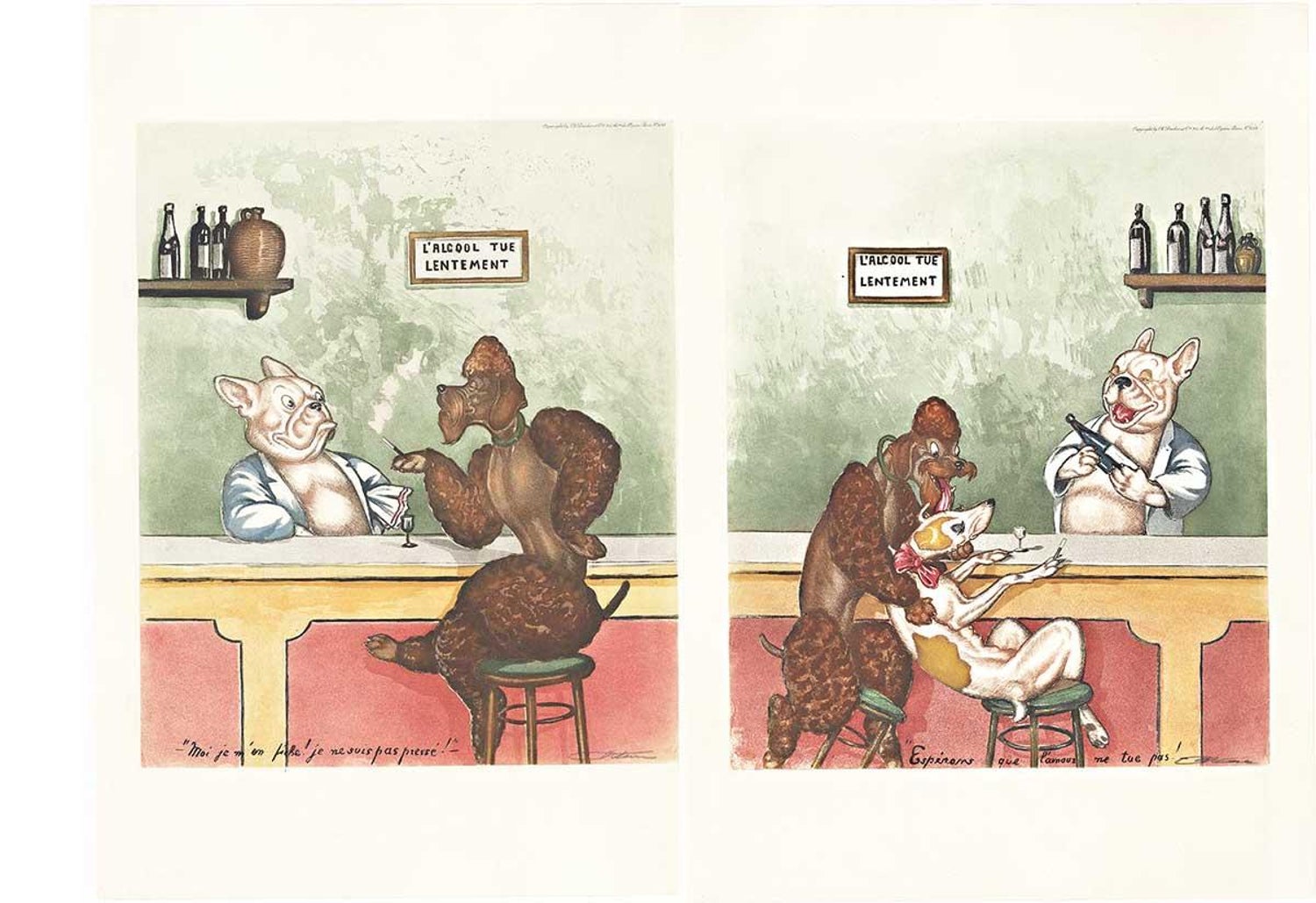Boris O Klein Esperan Que L Amour Ne Tue Pas And L Alcool Tue Lentement Prints For Sale At 1stdibs