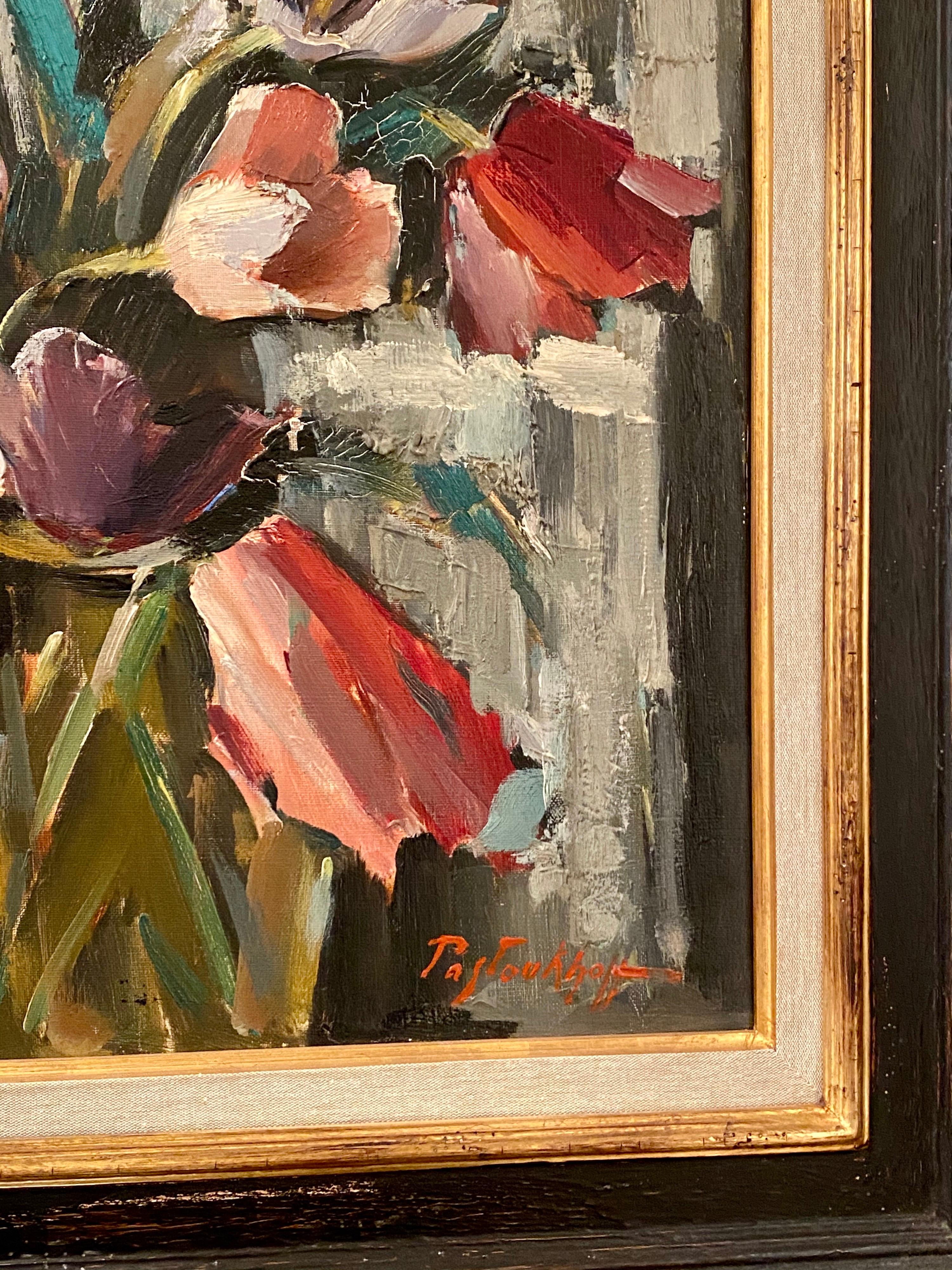 Les tulipes dans un vase - Moderne Painting par Boris Pastoukhoff