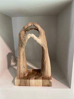My Hands - 21st Century contemporary figurative wooden sculpture of a Hand