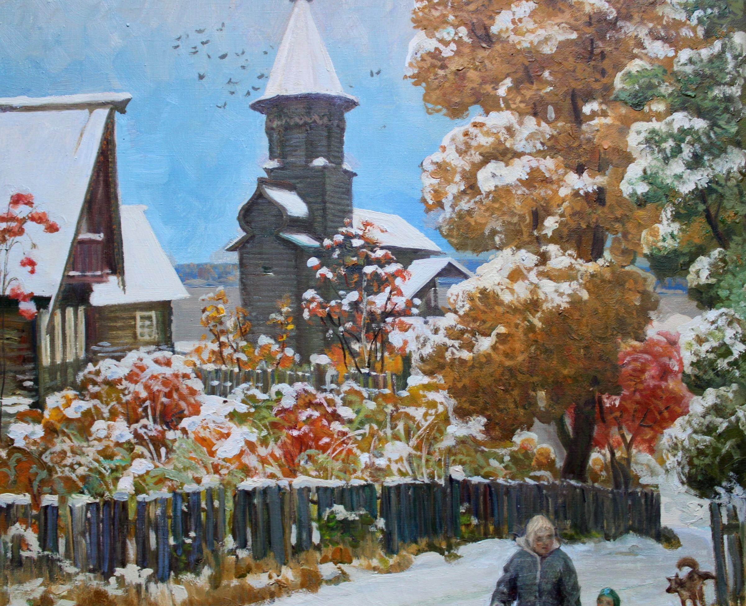 Kondopoga, olio/tela, 80x80 cm, 1993. - Painting Realismo di Boris Pomortsev 