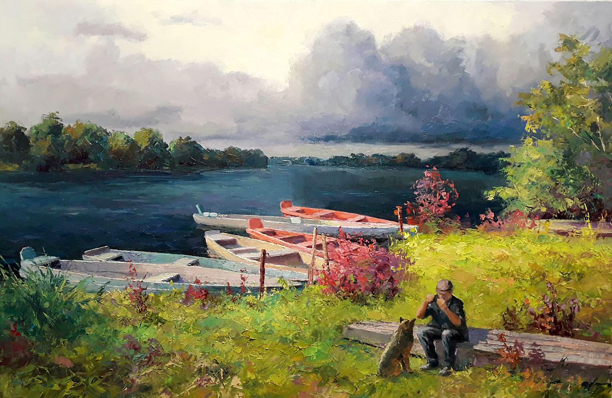 Landscape Painting Boris Serdyuk  - Après la tempête, peinture à l'huile originale, prête à accrocher