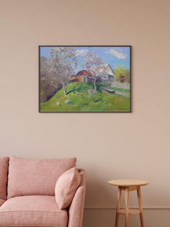 Apriltag, Impressionismus, Original-Ölgemälde in Öl, hängefertig