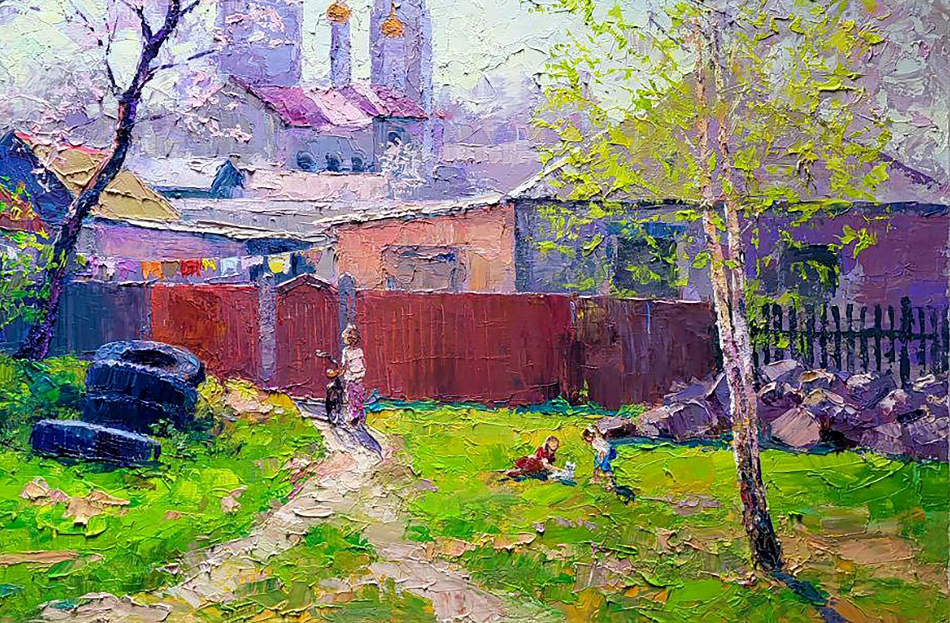 Artist: Boris Serdyuk 
Work: Original oil painting, handmade artwork, one of a kind 
Medium: Oil on Canvas
Style: Impressionism
Year: 2020
Title: April Rays
Size: 27.5