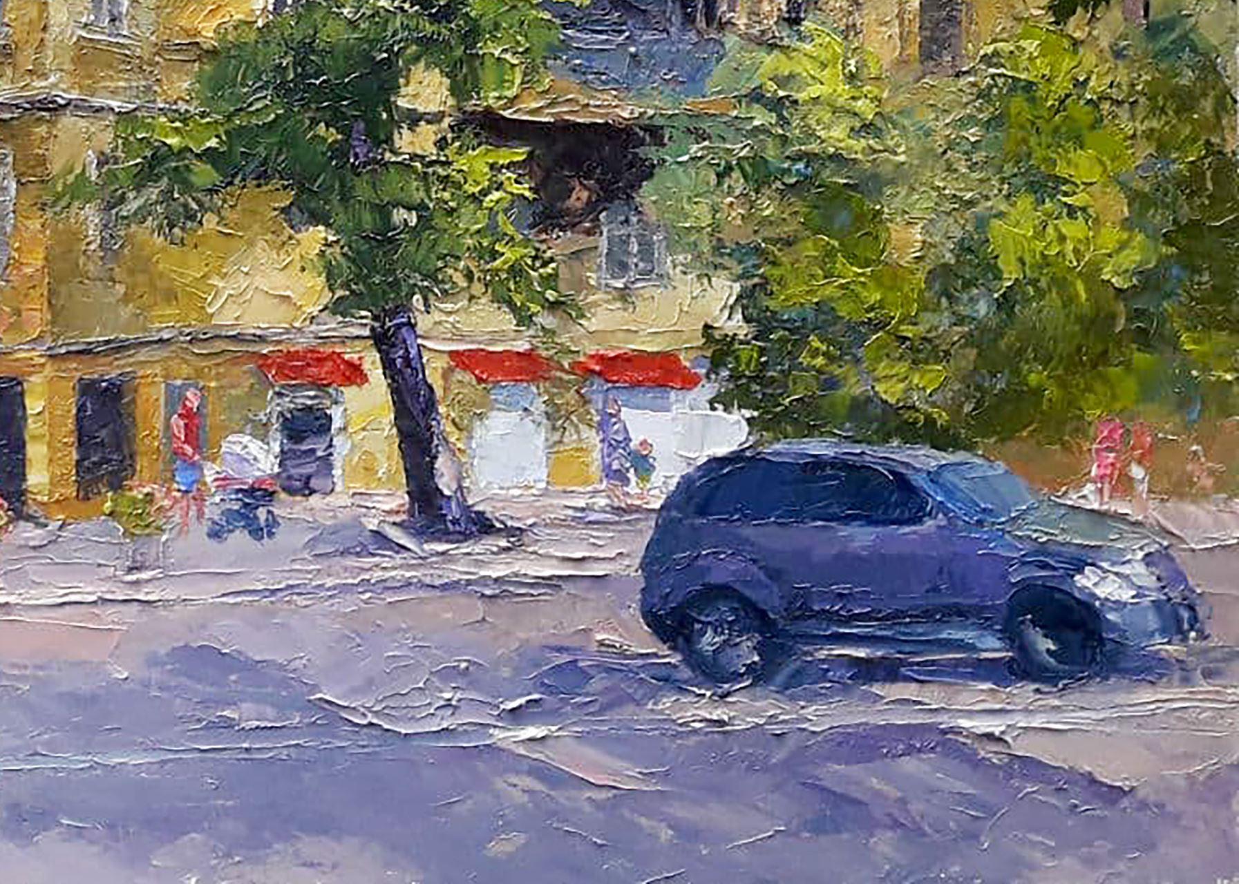 August in Odessa, Cityscape, Original oil Painting, Ready to Hang For Sale 1
