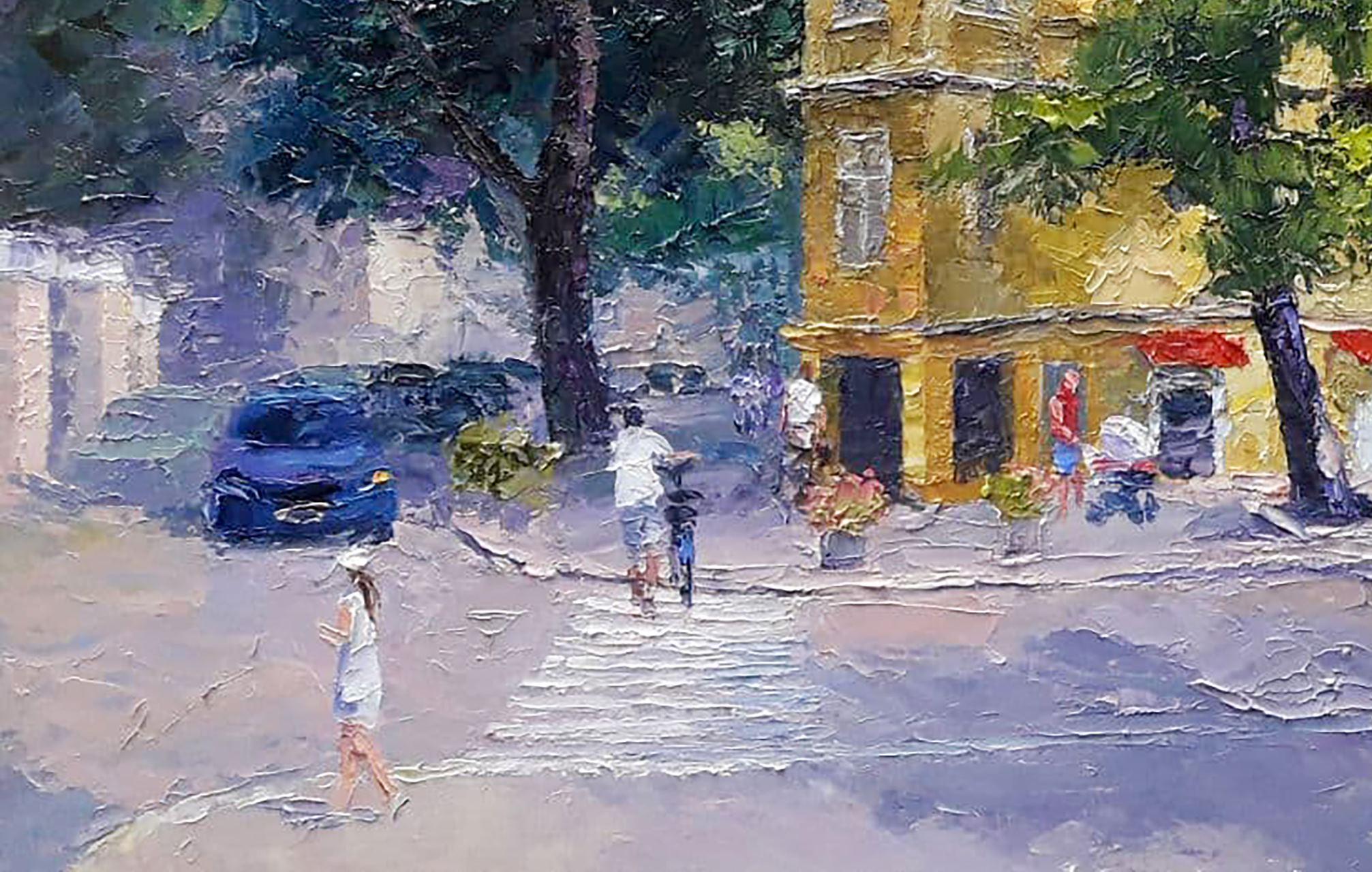 August in Odessa, Cityscape, Original oil Painting, Ready to Hang For Sale 2