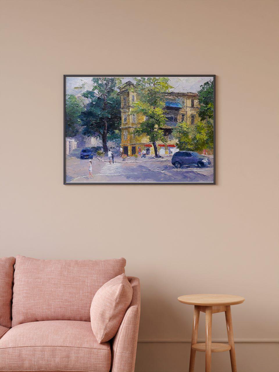 August in Odessa, Cityscape, Original oil Painting, Ready to Hang For Sale 3