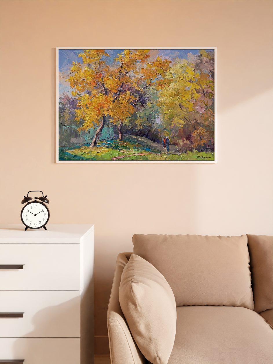 Autumn Colors, Impressionism, Original oil Painting, Ready to Hang For Sale 5