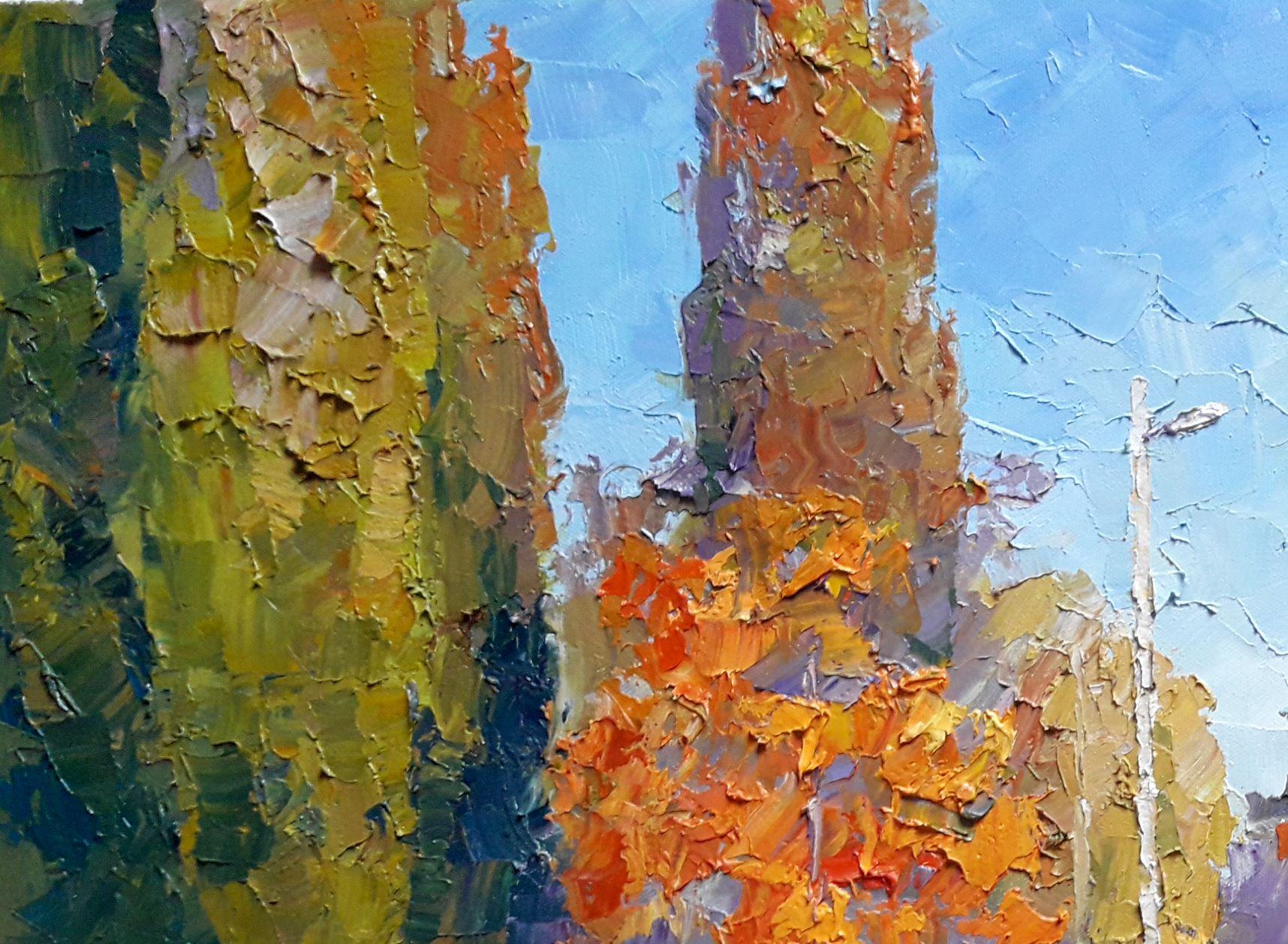 Autumn Day, Impressionism, Original oil Painting, Ready to Hang For Sale 1