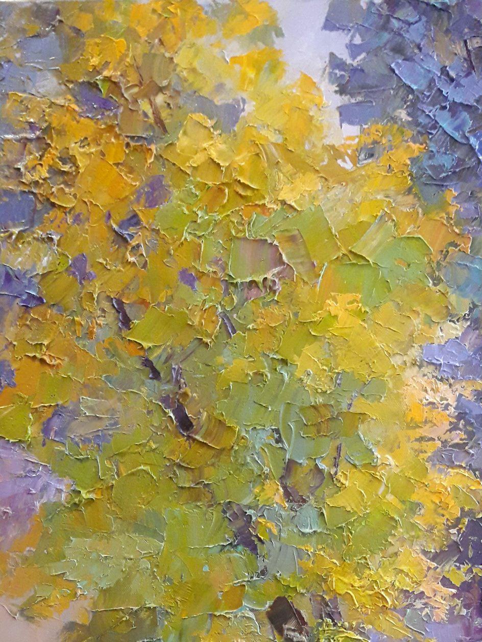 Artist: Boris Serdyuk 
Work: Original oil painting, handmade artwork, one of a kind 
Medium: Oil on Canvas
Style: Impressionism
Year: 2020
Title: Autumn in the park
Size: 27.5
