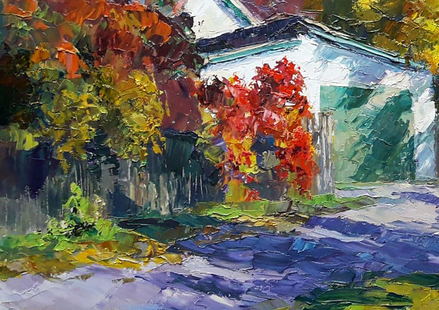Morning d'automne, impressionnisme, peinture à l'huile originale, prête à être accrochée - Painting de Boris Serdyuk 