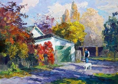 Herbstnachlass, Impressionismus, Original-Ölgemälde, hängefertig