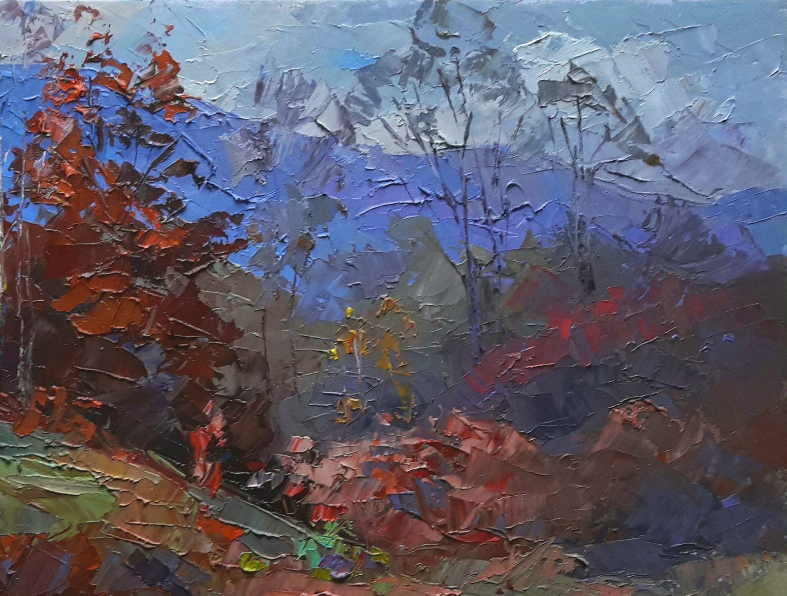 Burning autumn, Original Ölgemälde, hängefertig – Painting von Boris Serdyuk 