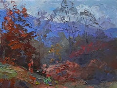 Burning autumn, Original oil Painting, Ready to Hang