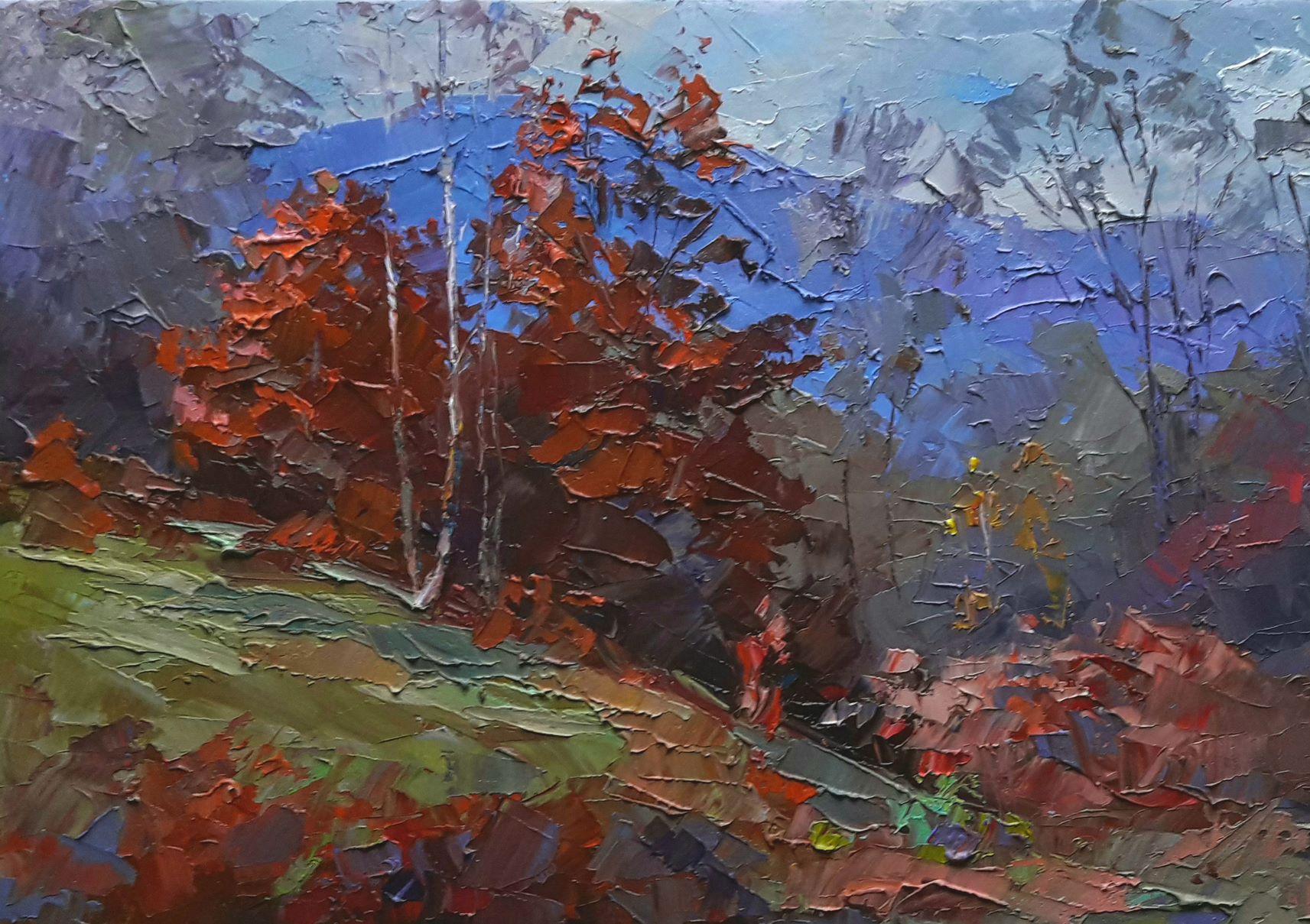 Burning autumn, Original Ölgemälde, hängefertig (Impressionismus), Painting, von Boris Serdyuk 