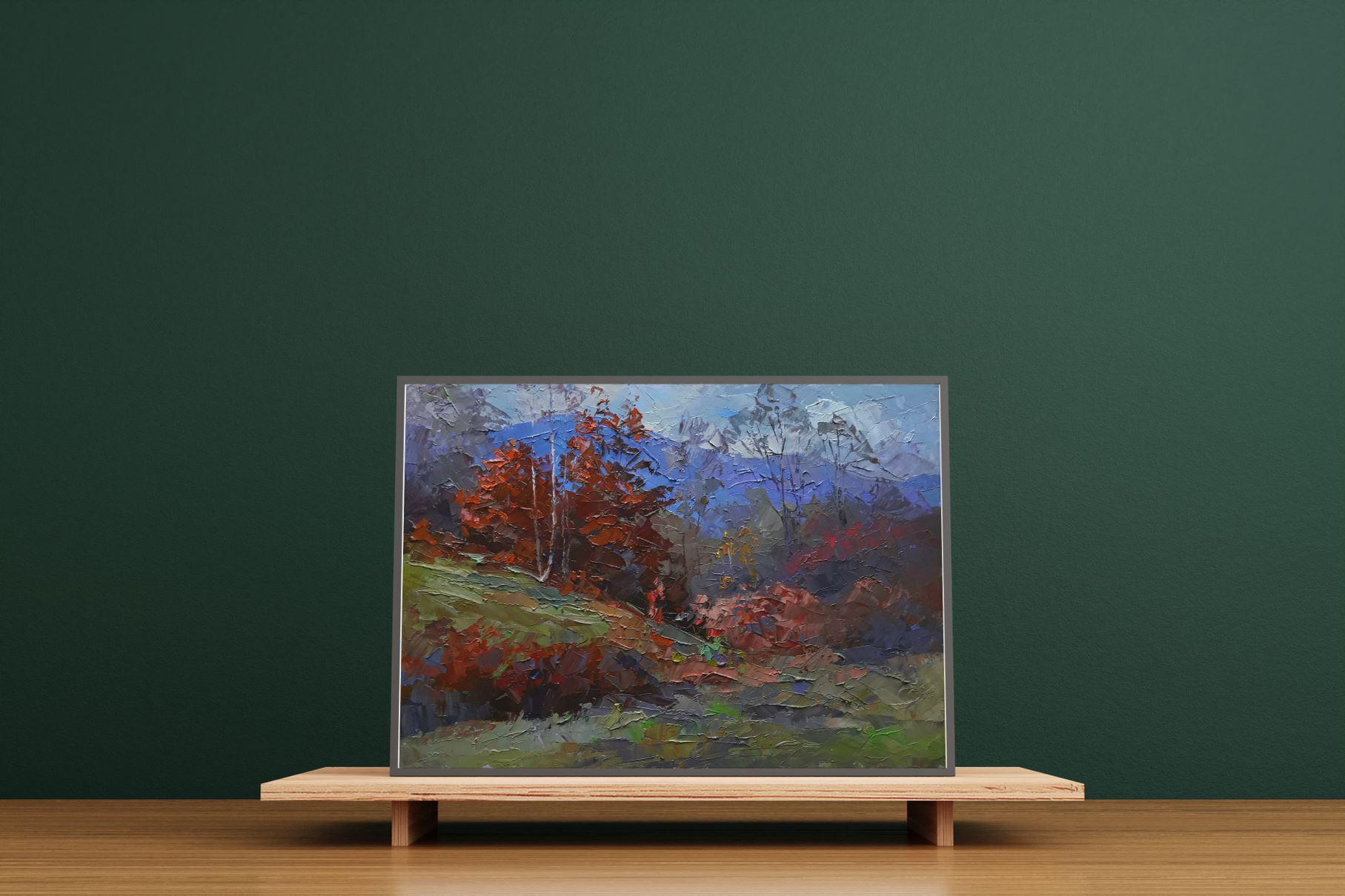 Burning autumn, Original Ölgemälde, hängefertig im Angebot 2