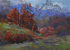 Autunno ardente, Pittura ad olio originale, pronta per essere appesa