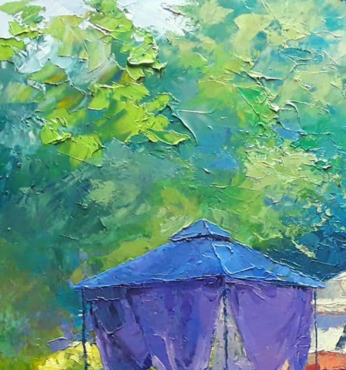 Caravan Cafe, Original oil Painting, Ready to Hang For Sale 7