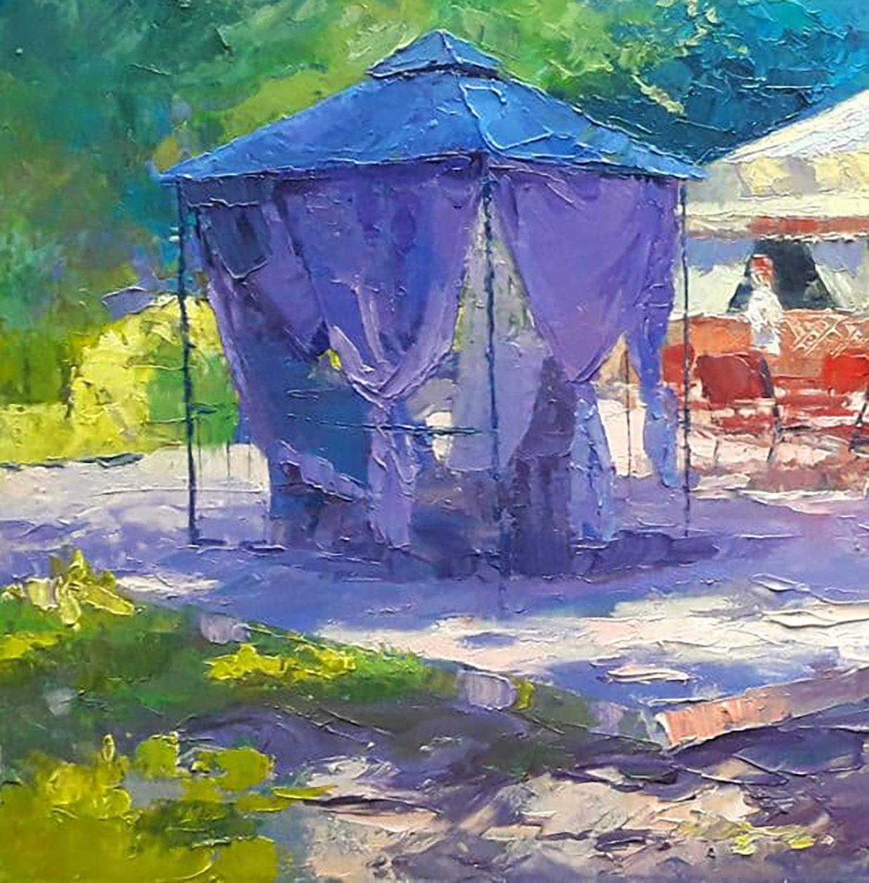 Caravan Cafe, Original oil Painting, Ready to Hang For Sale 2