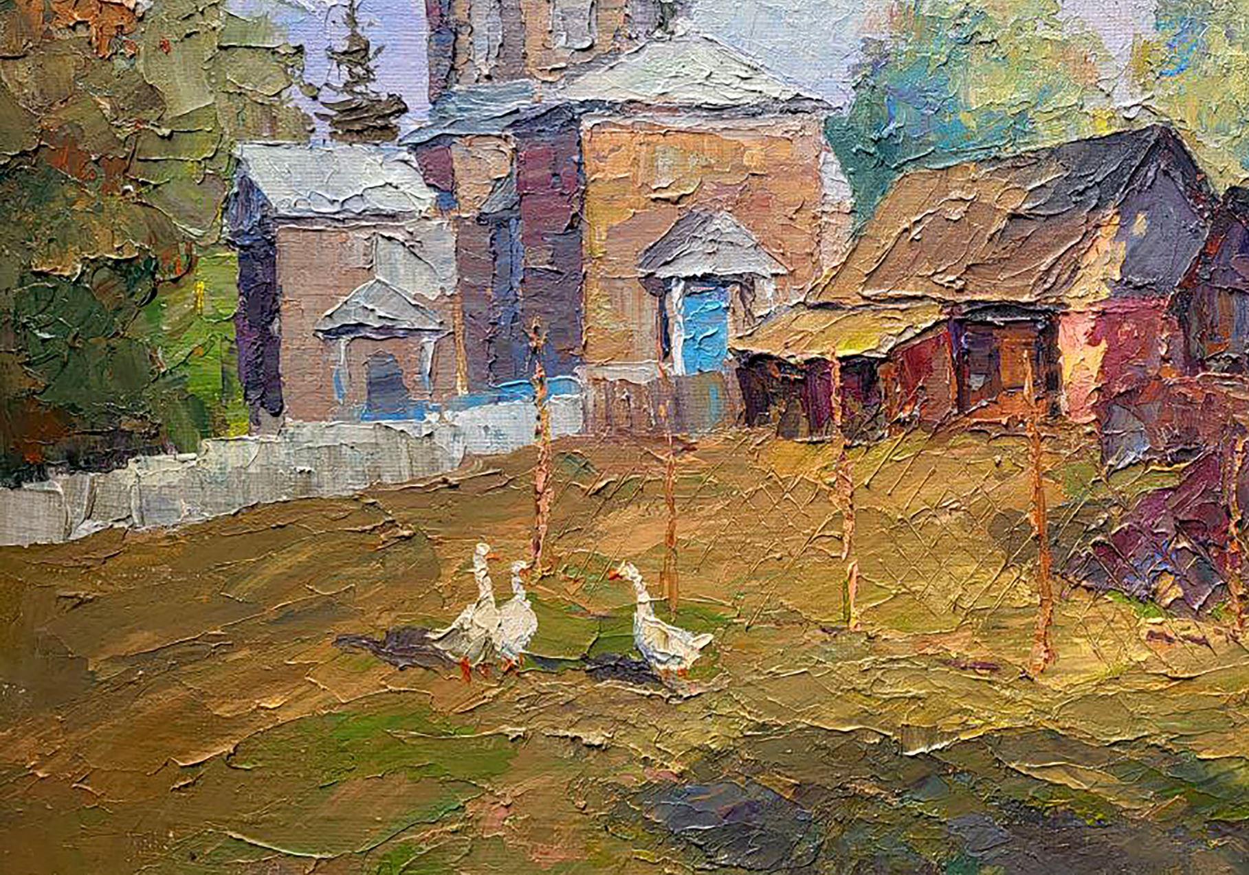 Artist: Boris Serdyuk 
Work: Original oil painting, handmade artwork, one of a kind 
Medium: Oil on Canvas
Style: Impressionism
Year: 2020
Title: Church Yard
Size: 19.5