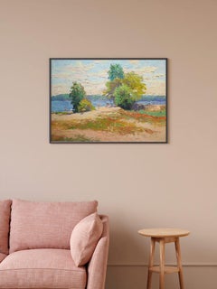 Dnieper Beach, Original oil Painting, Ready to Hang