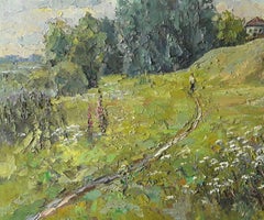 Flowers Scent, Landscape, Original oil Painting, Ready to Hang