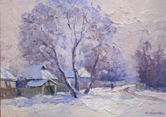Hoarfrost, Impressionism, Original oil Painting, Ready to Hang