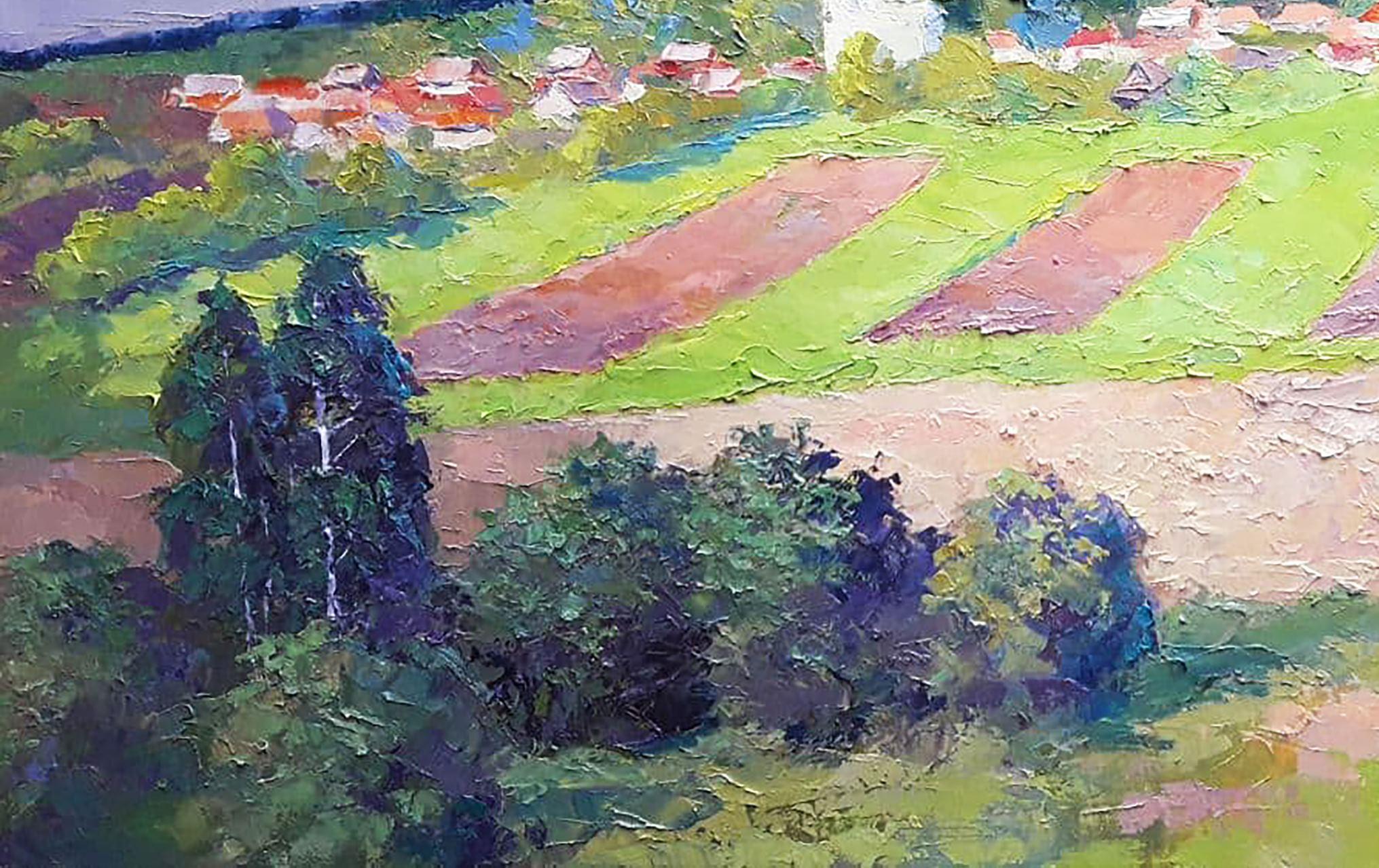 Khmelnytsky region, Impressionism, Original oil Painting, Ready to Hang For Sale 3