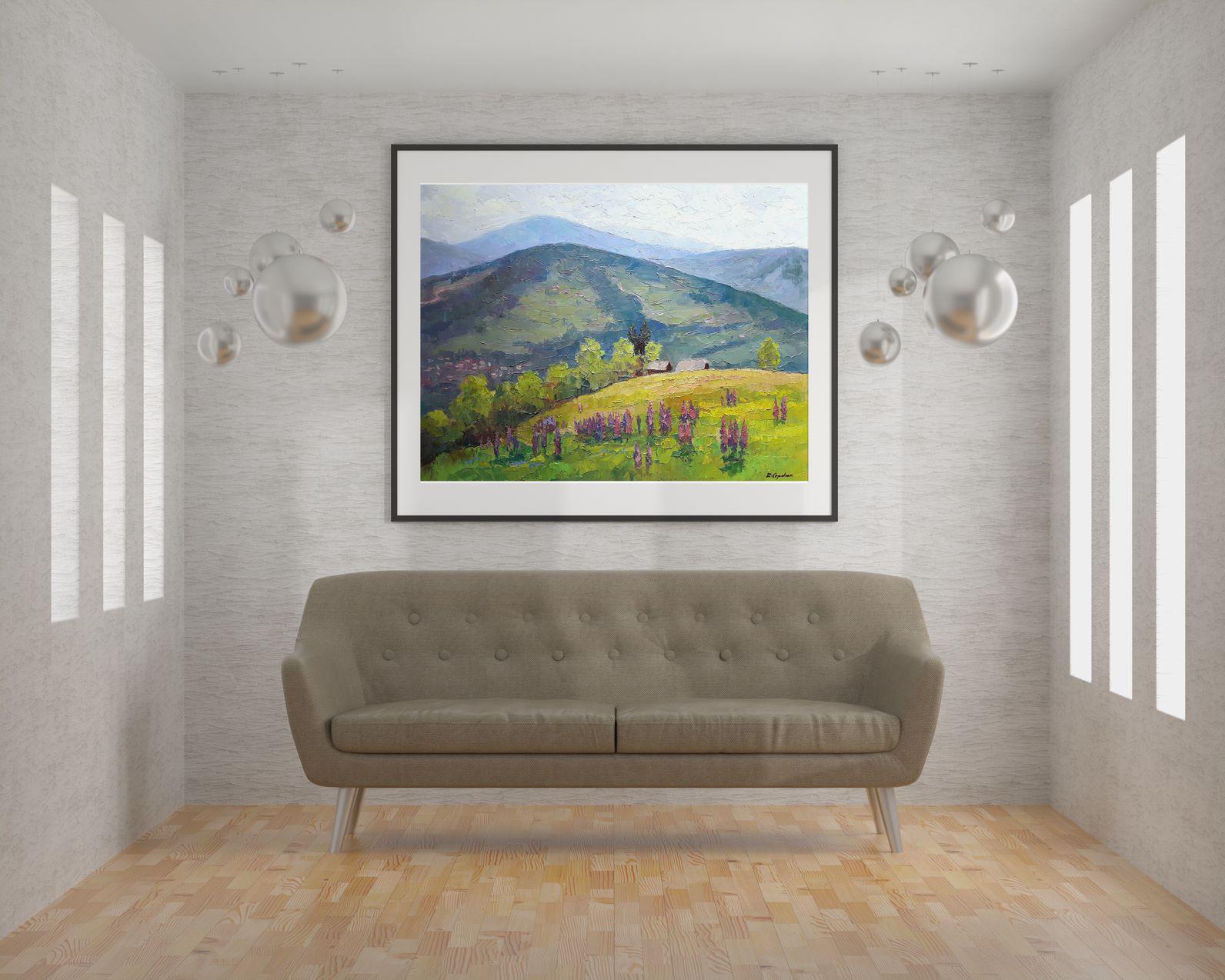 Artistics: Boris Serdyuk 
Lavoro: Pittura a olio originale, opera d'arte fatta a mano, unica nel suo genere 
Mezzo: Olio su tela
Stile: Impressionismo
Anno: 2020
Titolo: Lupino
Dimensioni: 23,5