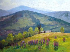 Lupino, Pittura ad olio originale, pronta da appendere