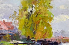 May, Landscape Impressionism Original oil Painting, Ready to Hang