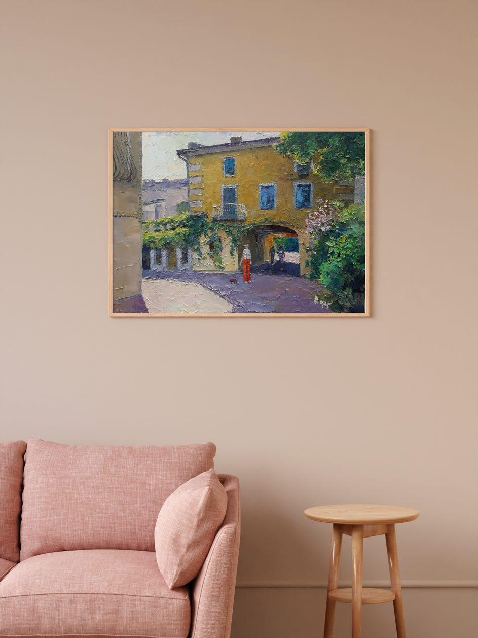 Odessa Courtyard, peinture à l'huile originale, prête à accrocher - Painting de Boris Serdyuk 