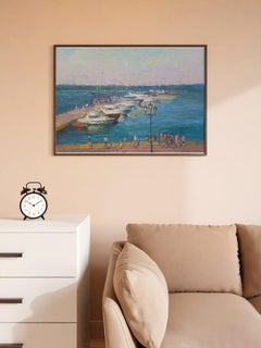 Odessa Yachts, Harbor, Original oil Painting, Ready to Hang