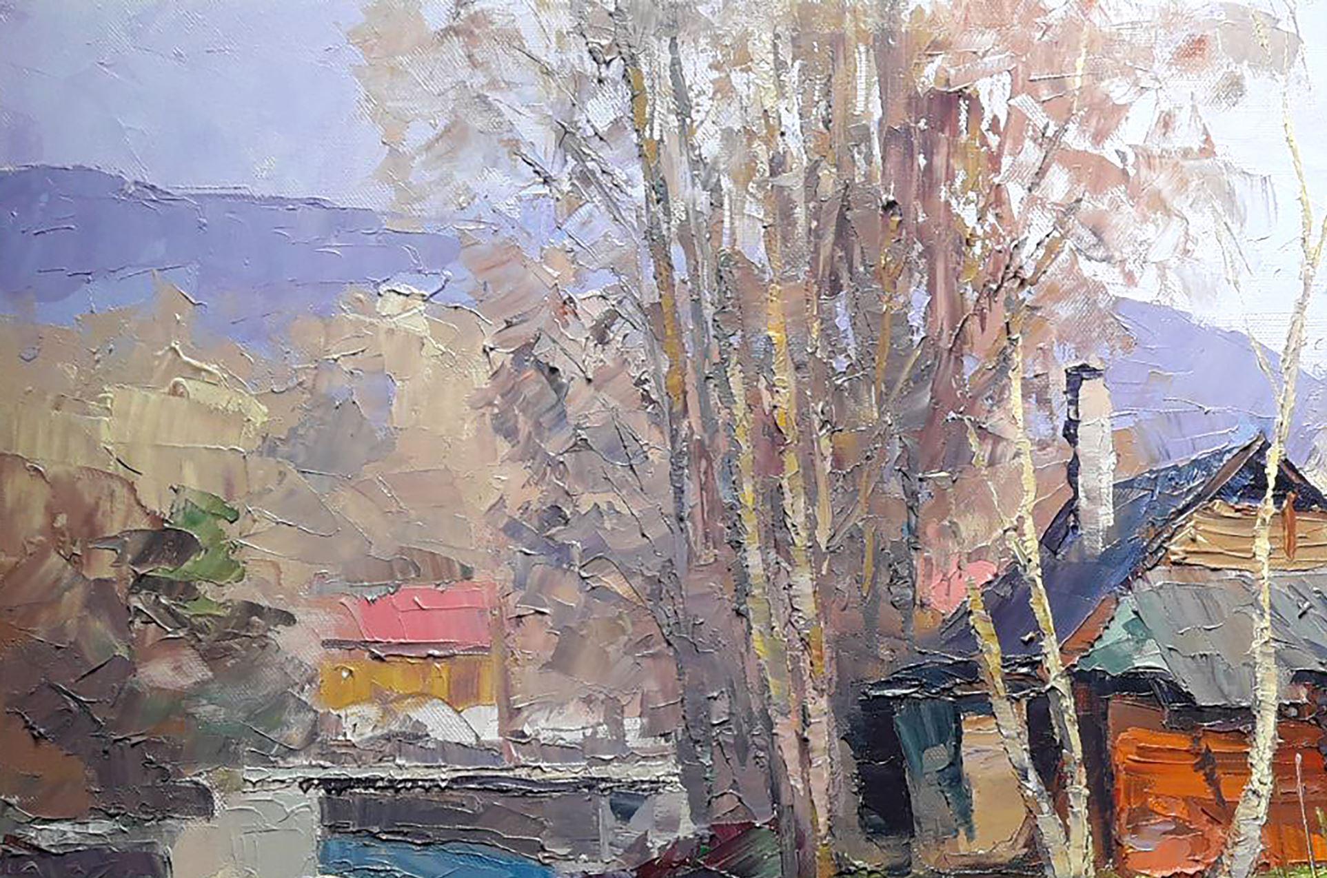 On the river Paradzhi, Impressionism, Original oil Painting, Ready to Hang For Sale 2