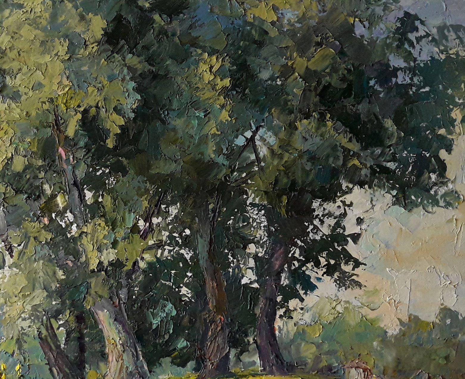 Poplars, Original oil Painting, Ready to Hang 1