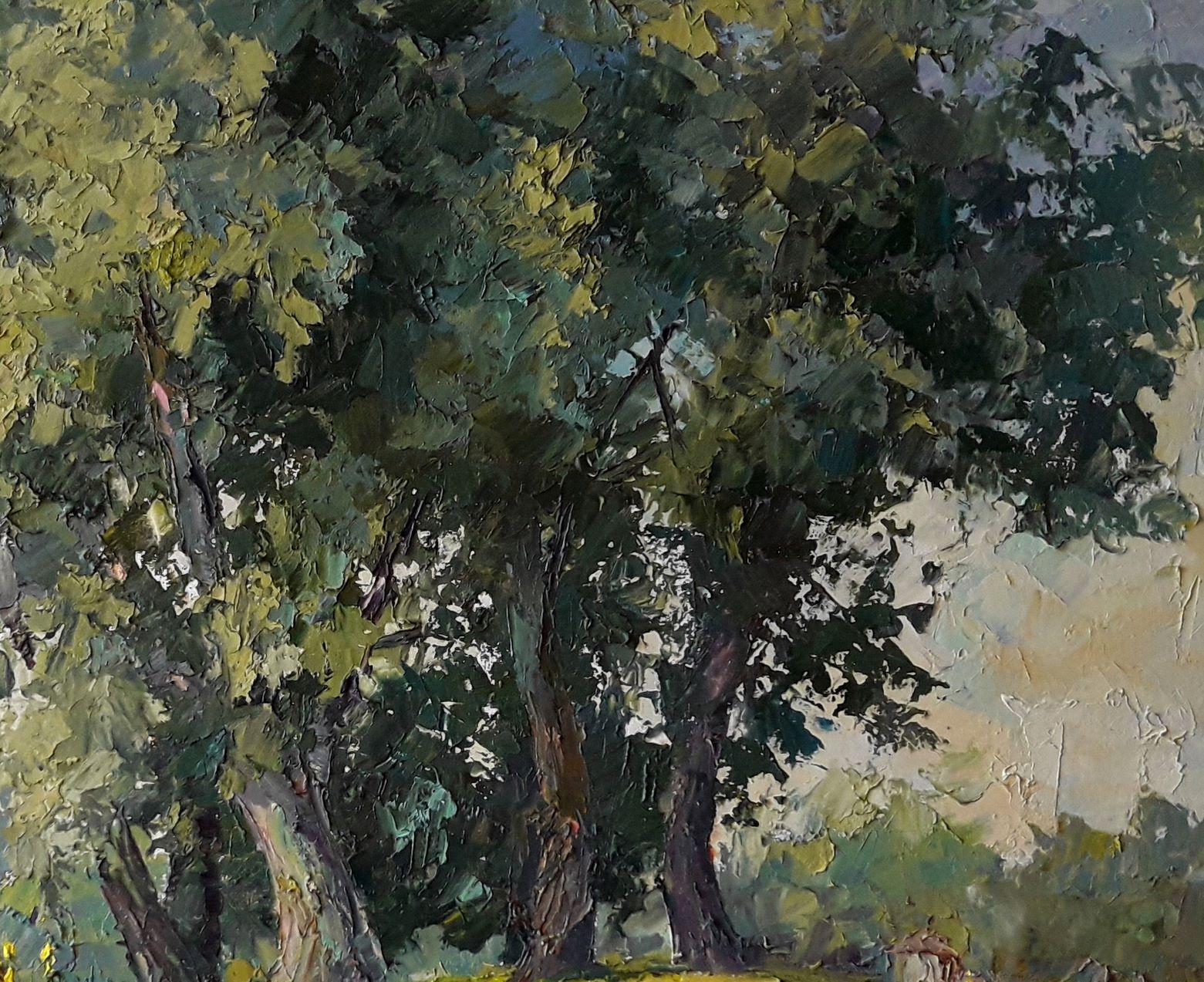 Peinture à l'huile originale, prête à être accrochée - Marron Landscape Painting par Boris Serdyuk 