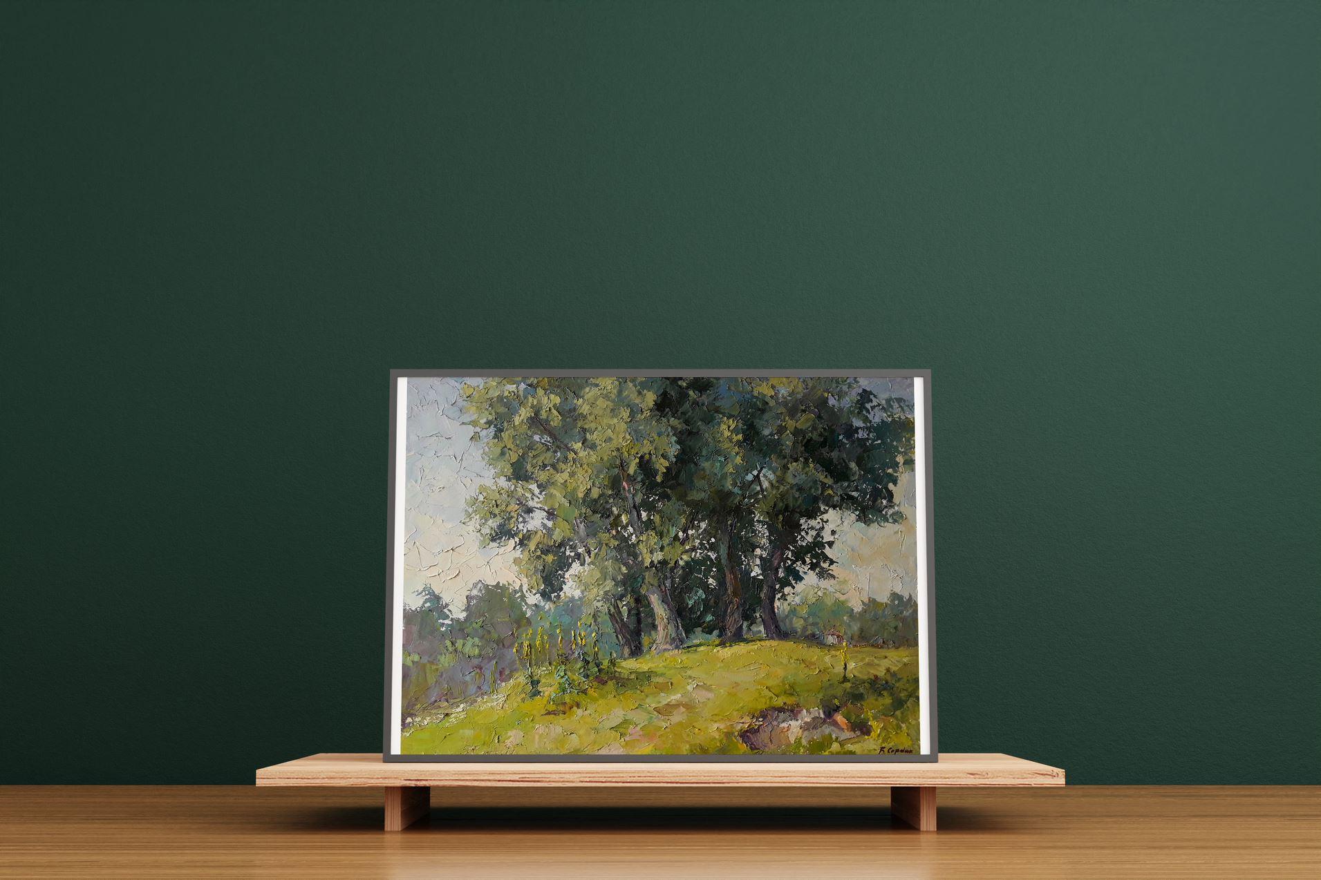 Artistics : Boris Serdyuk 
Oeuvre : Peinture à l'huile originale, œuvre d'art faite à la main, unique en son genre. 
Médium : Huile sur toile
Style : Impressionnisme
Année : 2020
Titre : Peupliers
Taille : 23.5